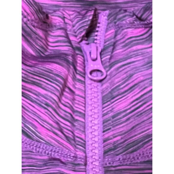Z by Zella purple and black space dye zip front mock neck track jacket XL - Picture 6 of 9